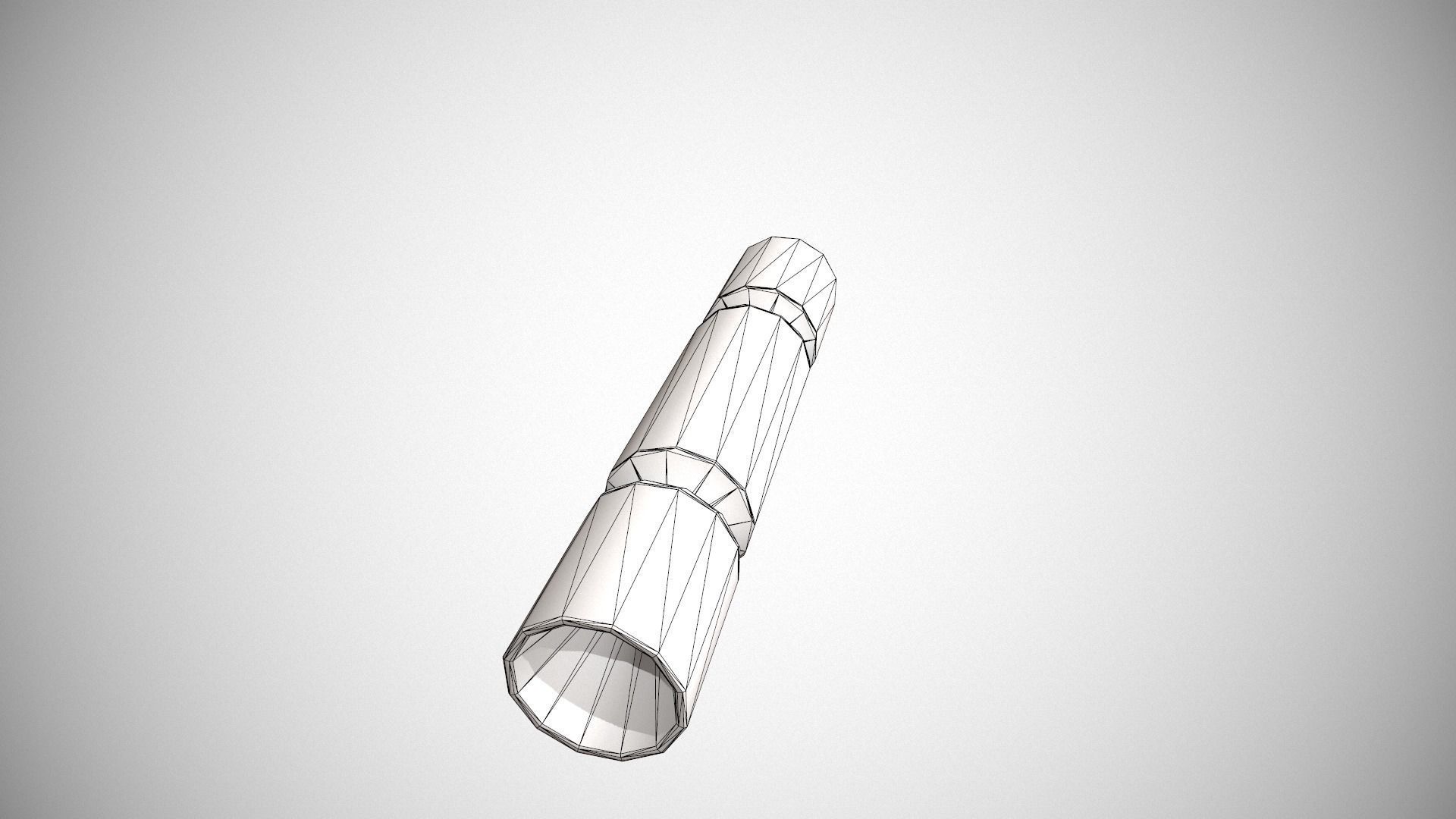 Gold and Gold Stars Christmas Cracker Low-poly 3D model_15