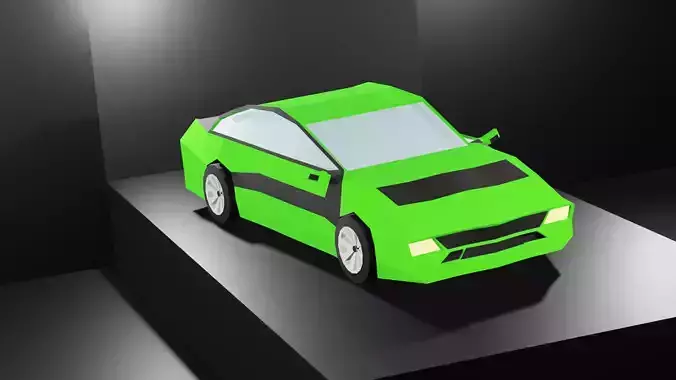 Lowpoly Sport Car - Neon Green