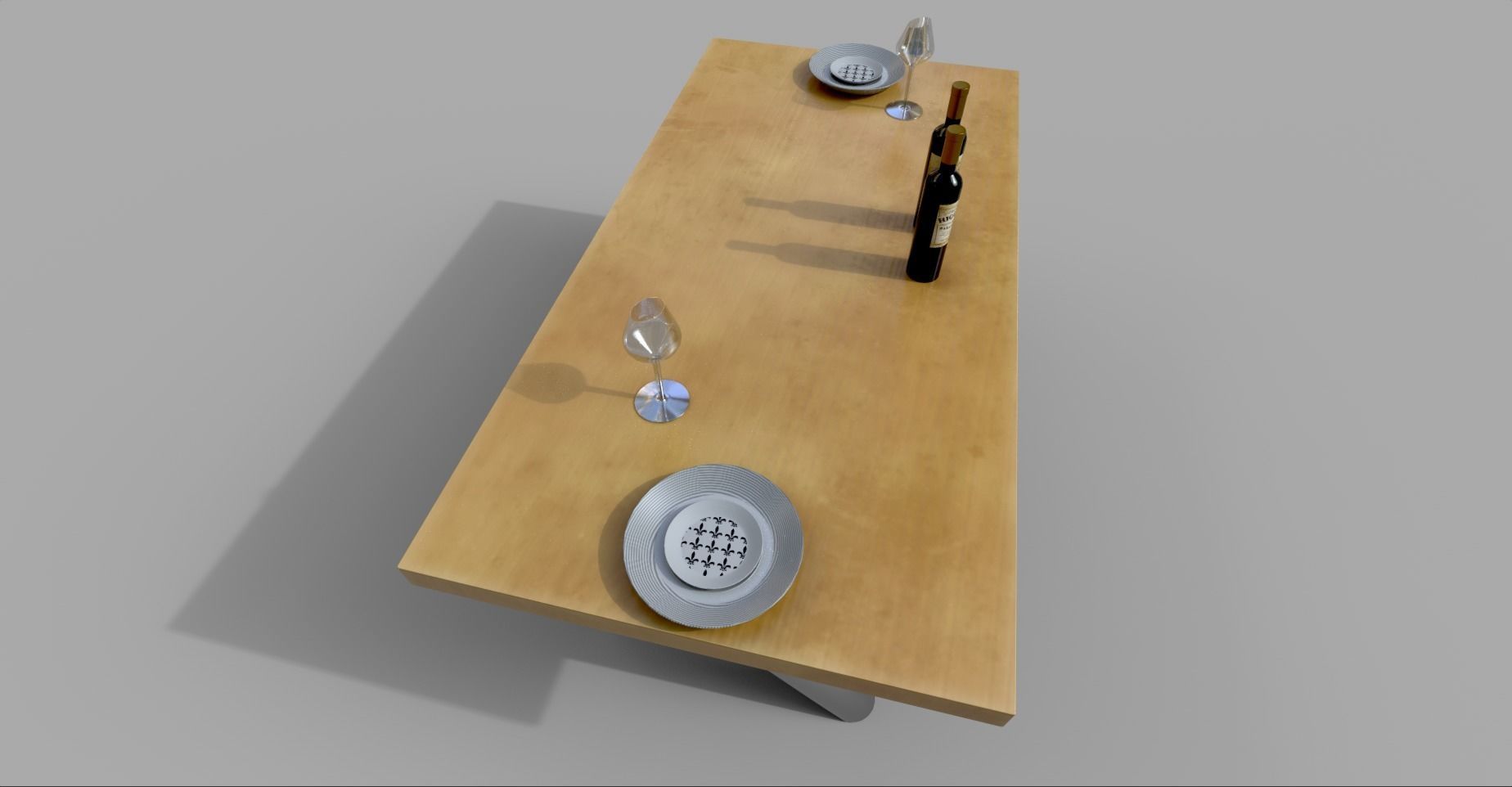 Dining Table Low-poly 3D model_21