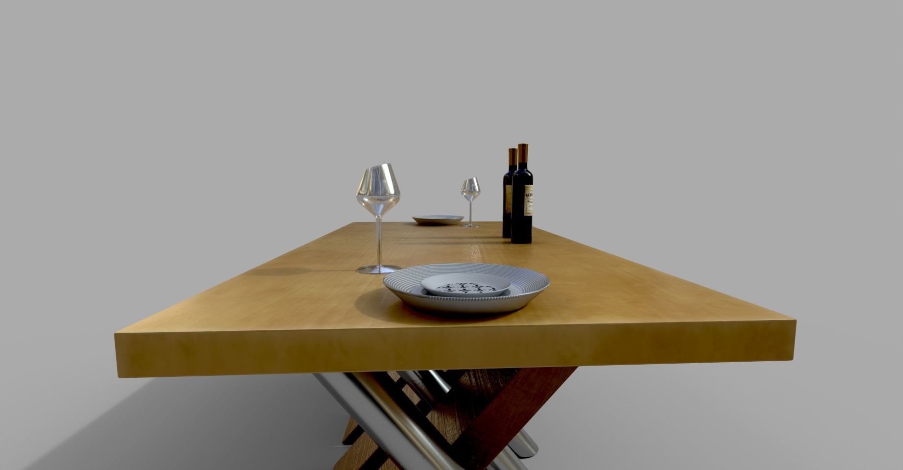 Dining Table Low-poly 3D model_19
