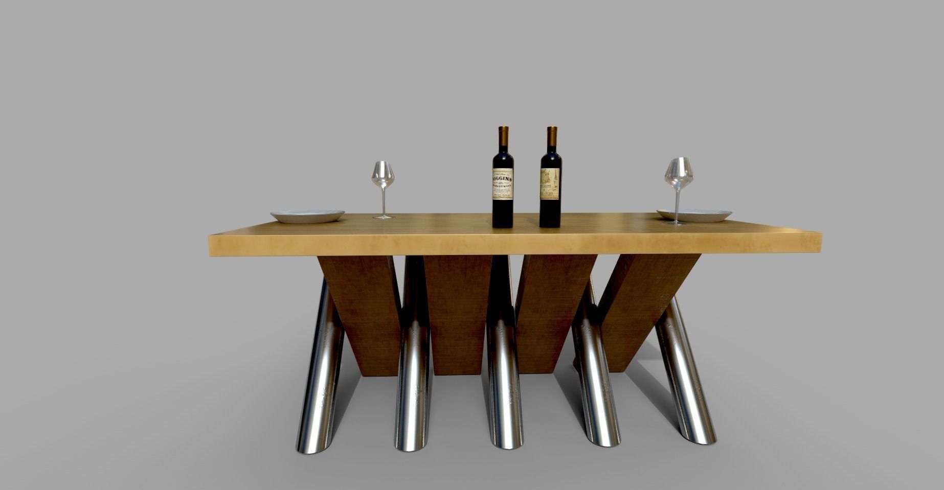 Dining Table Low-poly 3D model_20