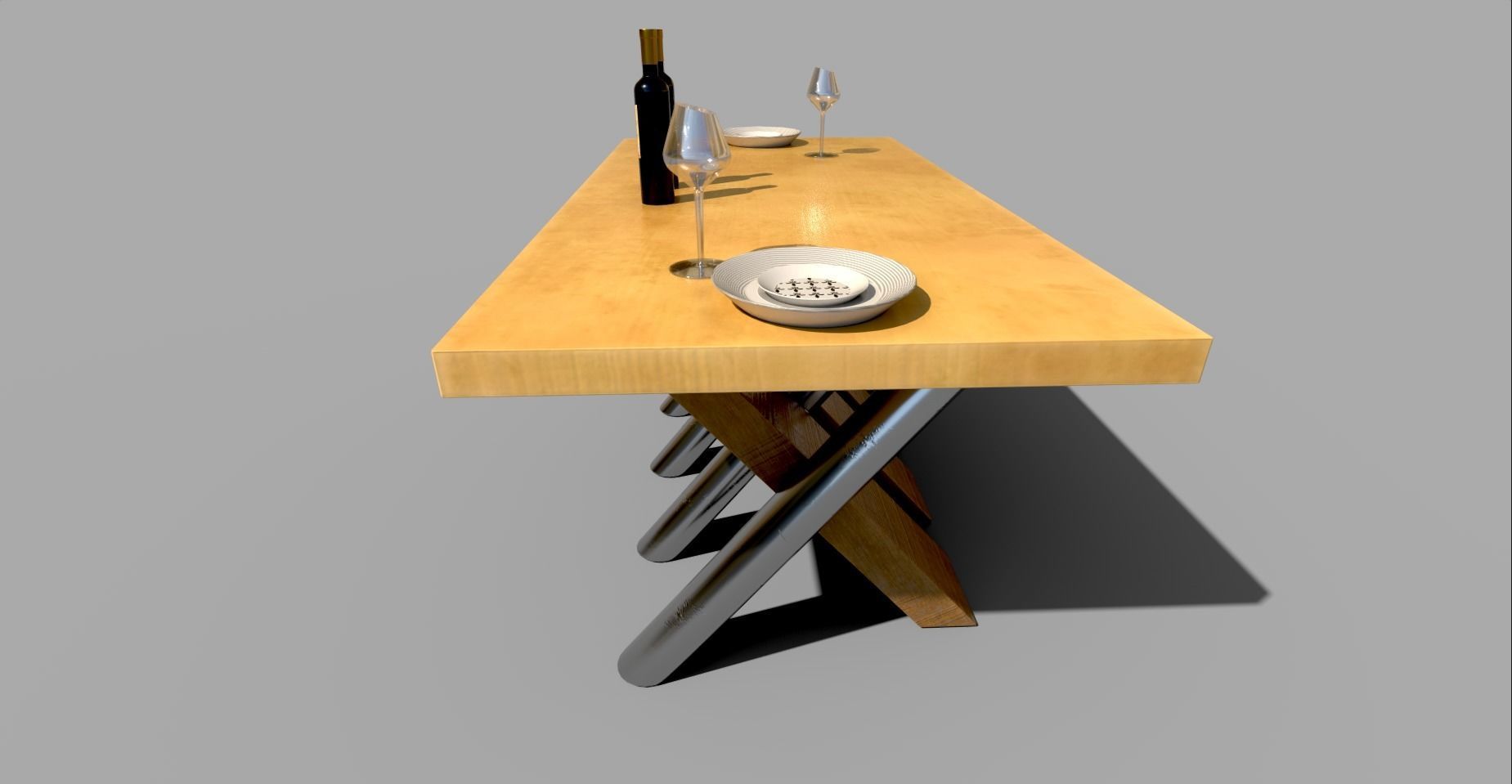 Dining Table Low-poly 3D model_18