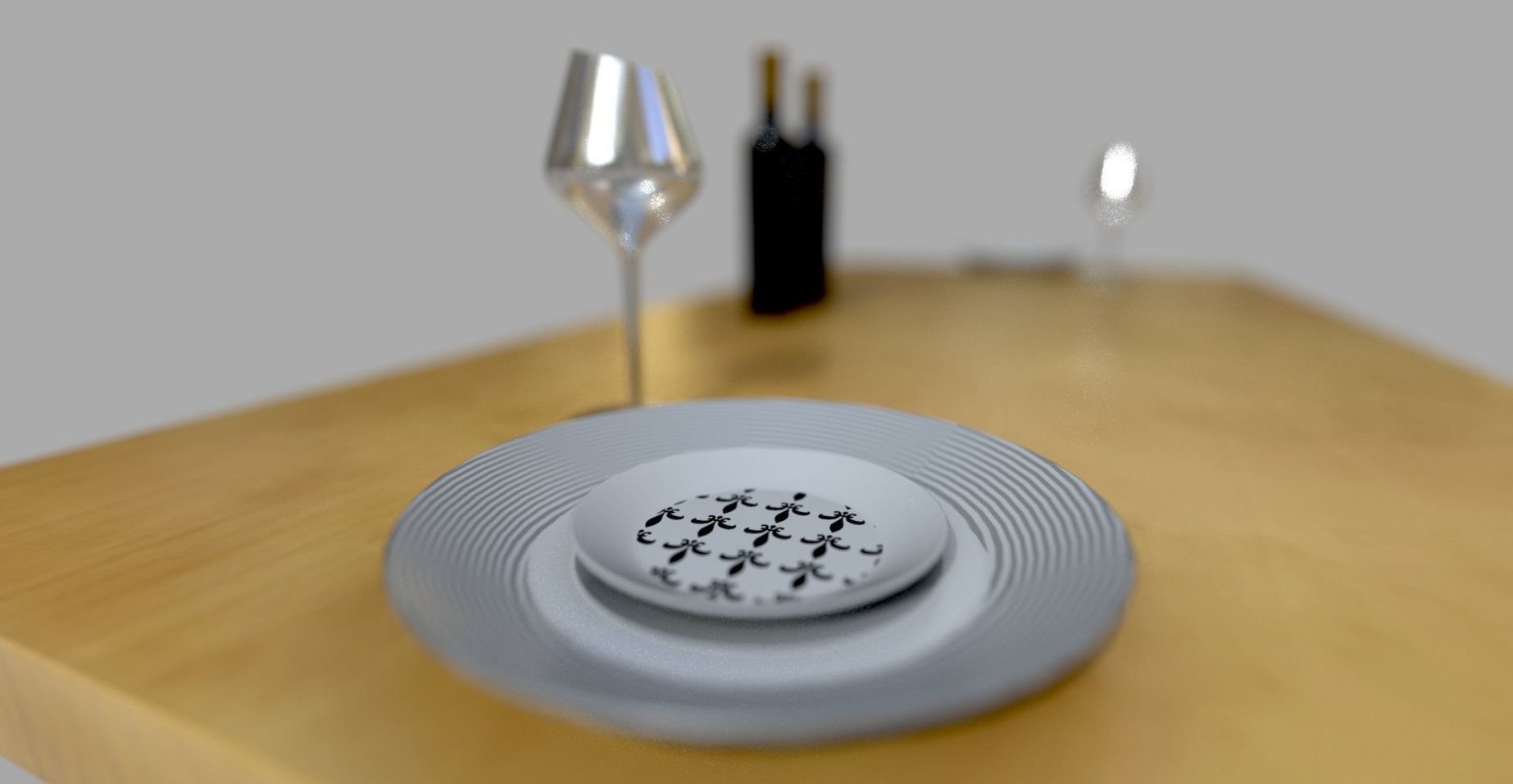 Dining Table Low-poly 3D model_23