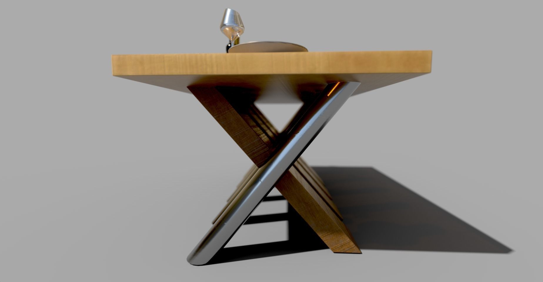 Dining Table Low-poly 3D model_11