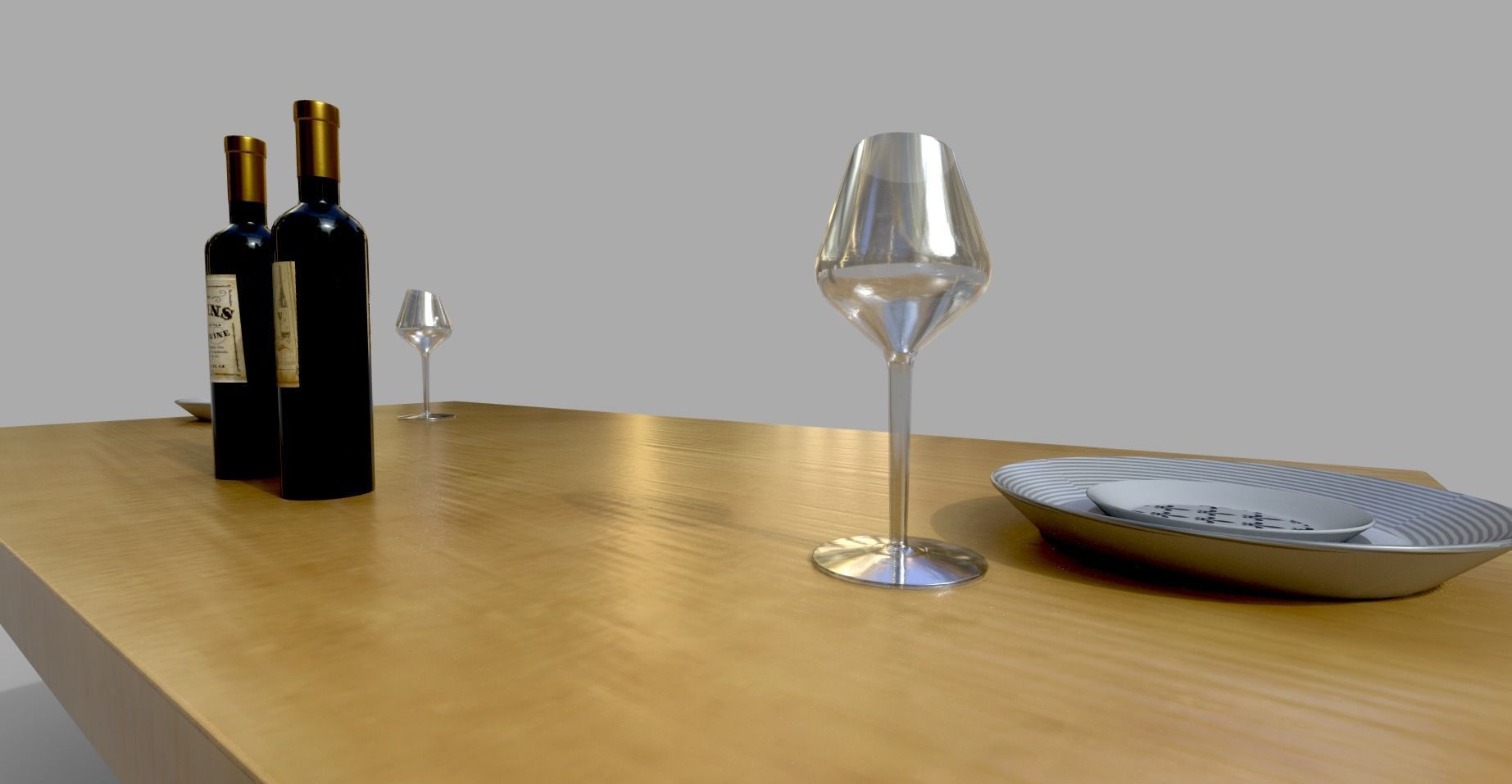 Dining Table Low-poly 3D model_10