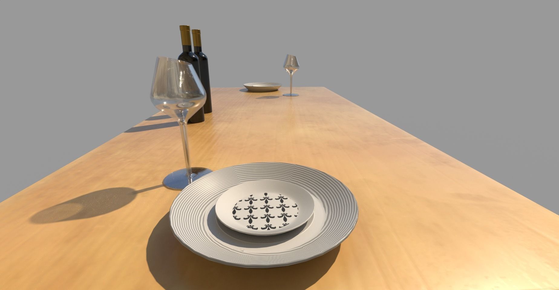 Dining Table Low-poly 3D model_5