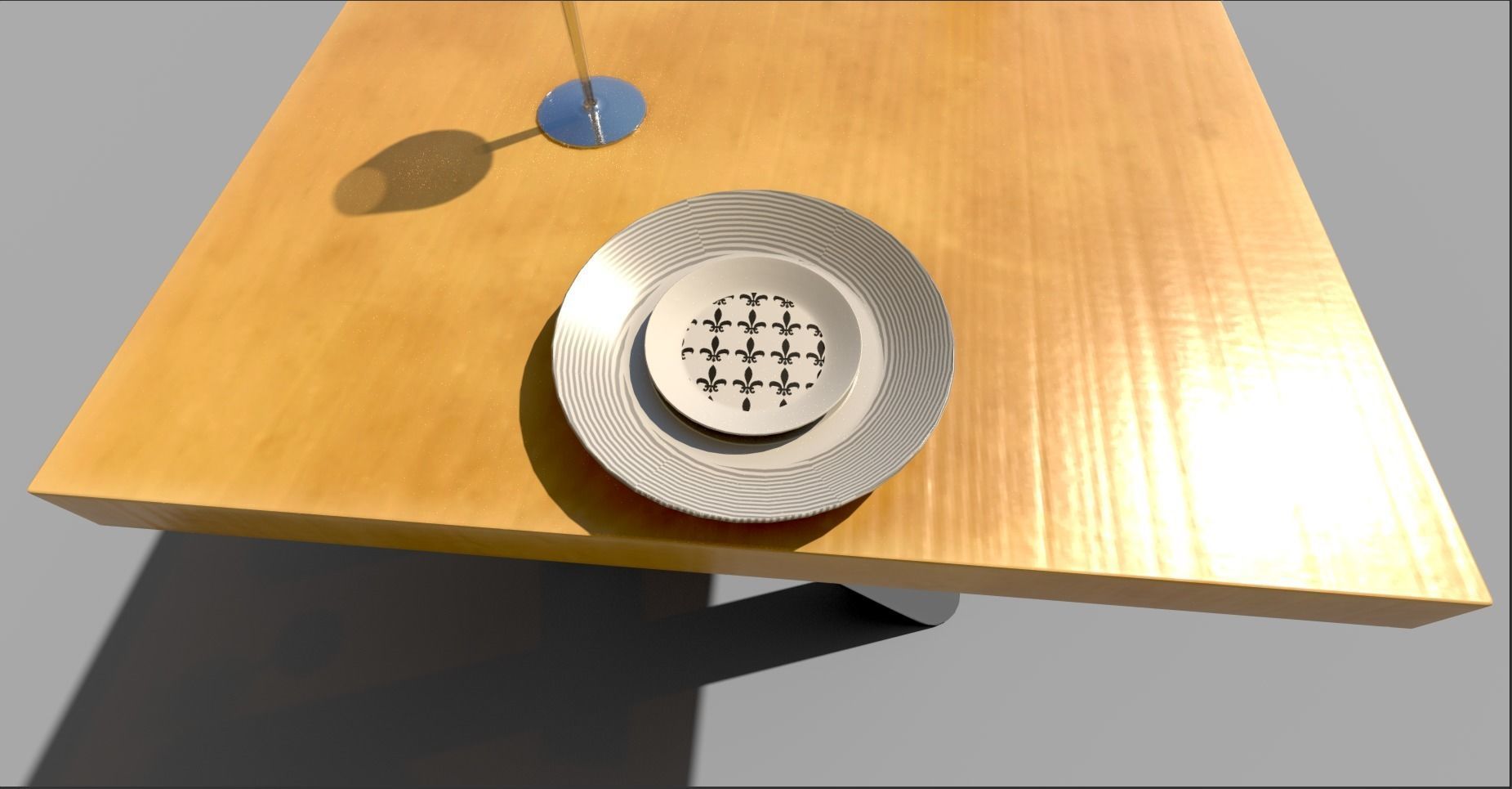 Dining Table Low-poly 3D model_2