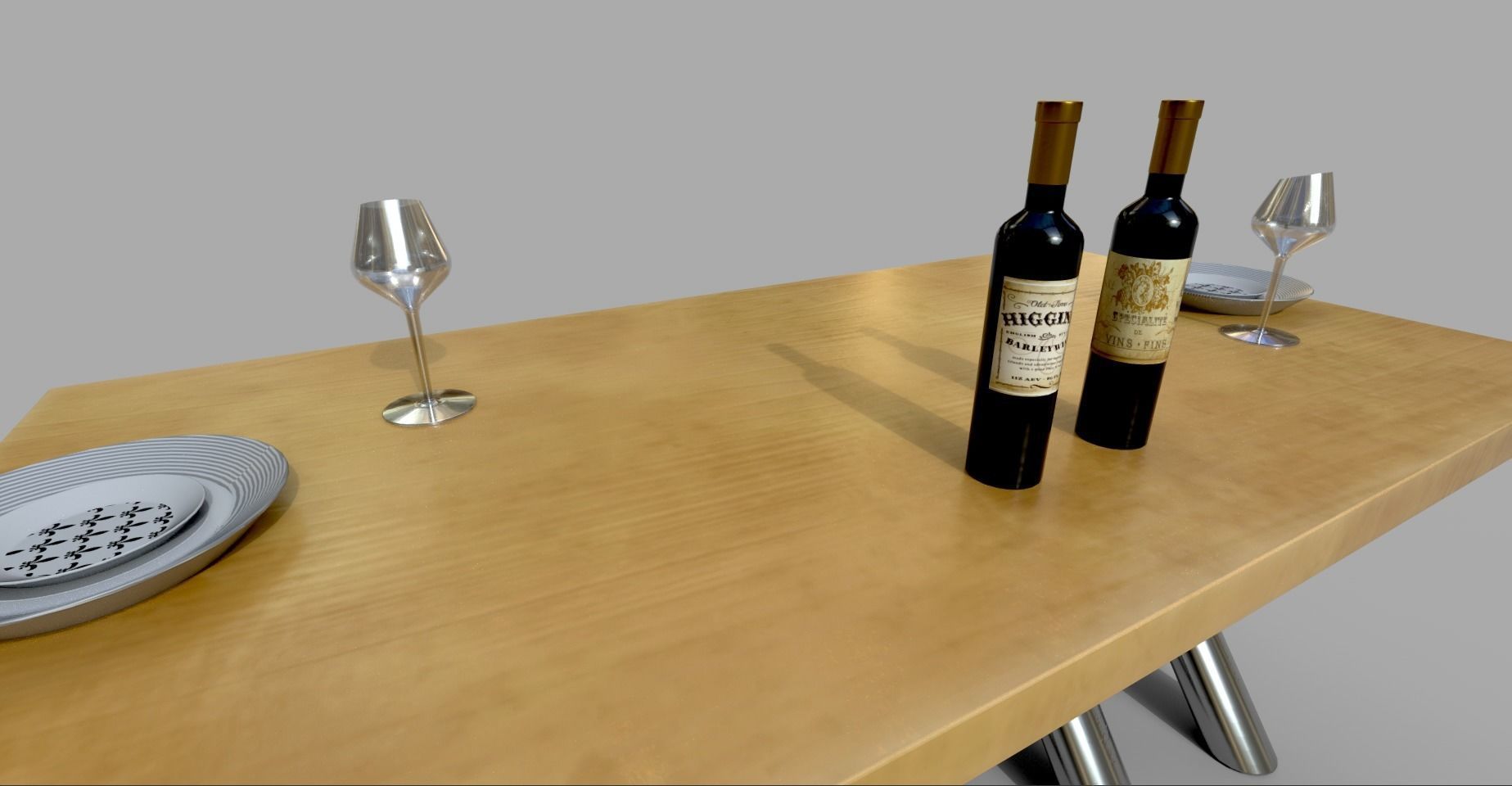 Dining Table Low-poly 3D model_6