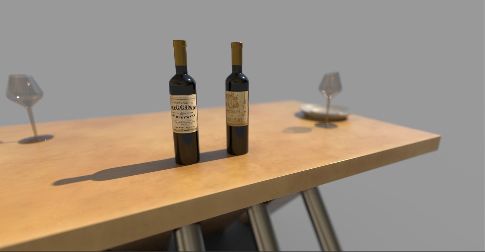Dining Table Low-poly 3D model_7