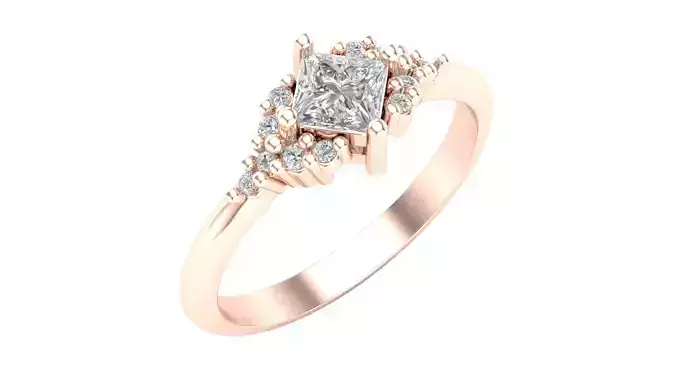 Solitare Ring With Side Stones