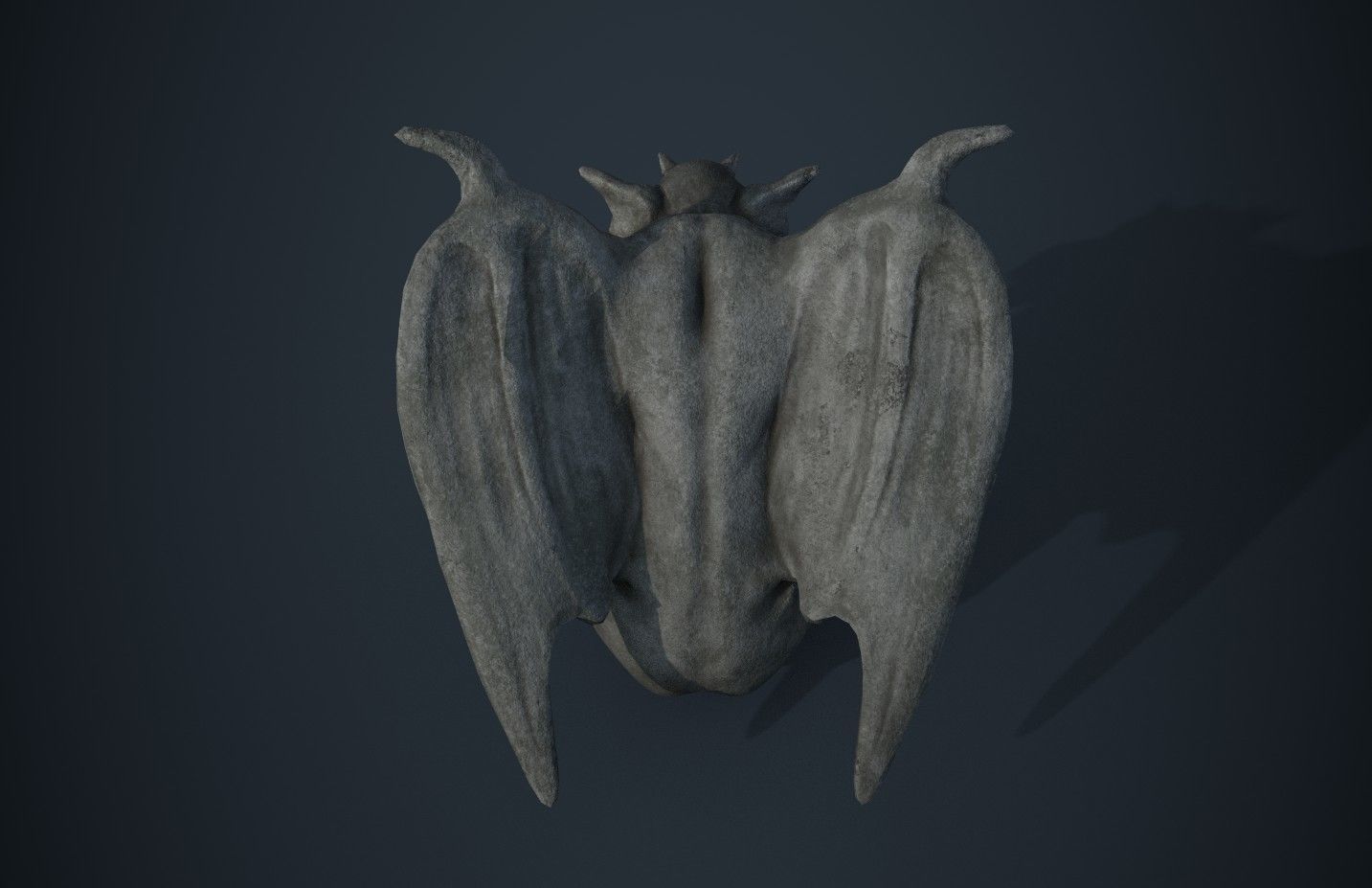 Gargoyle statue Low-poly 3D model_6
