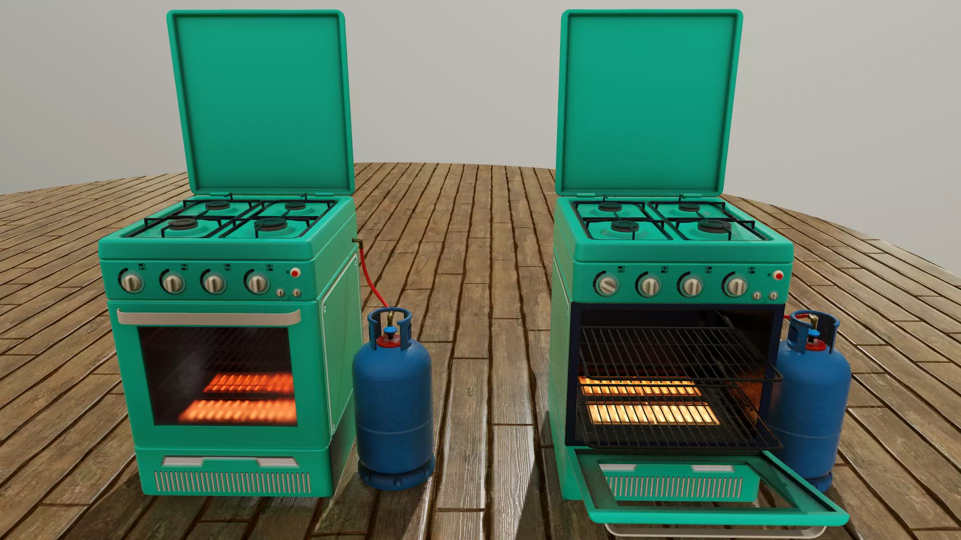 Oven-Cooker old stove Low-poly 3D model
