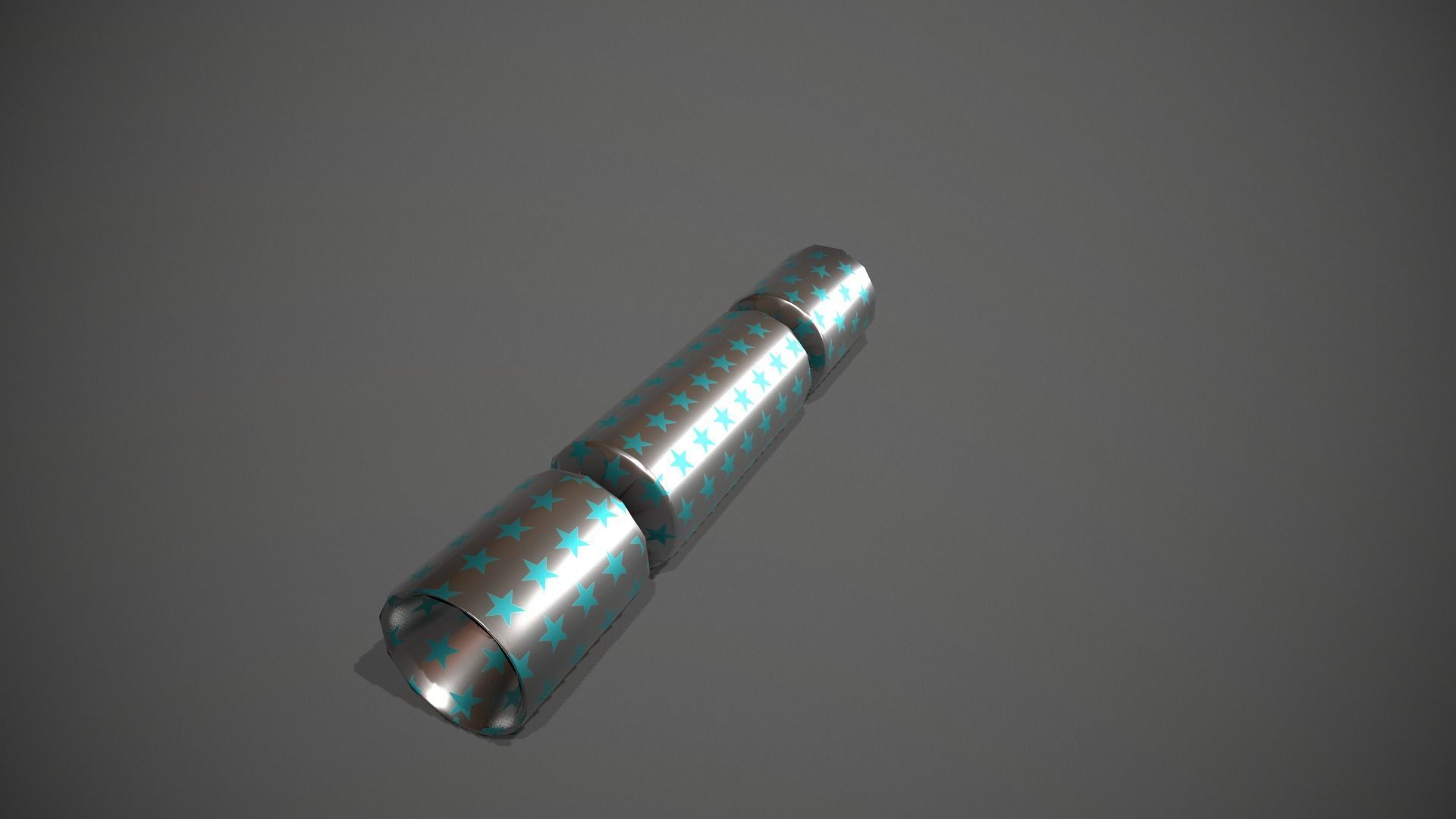Silver and Blue Stars Christmas Cracker Low-poly 3D model_8