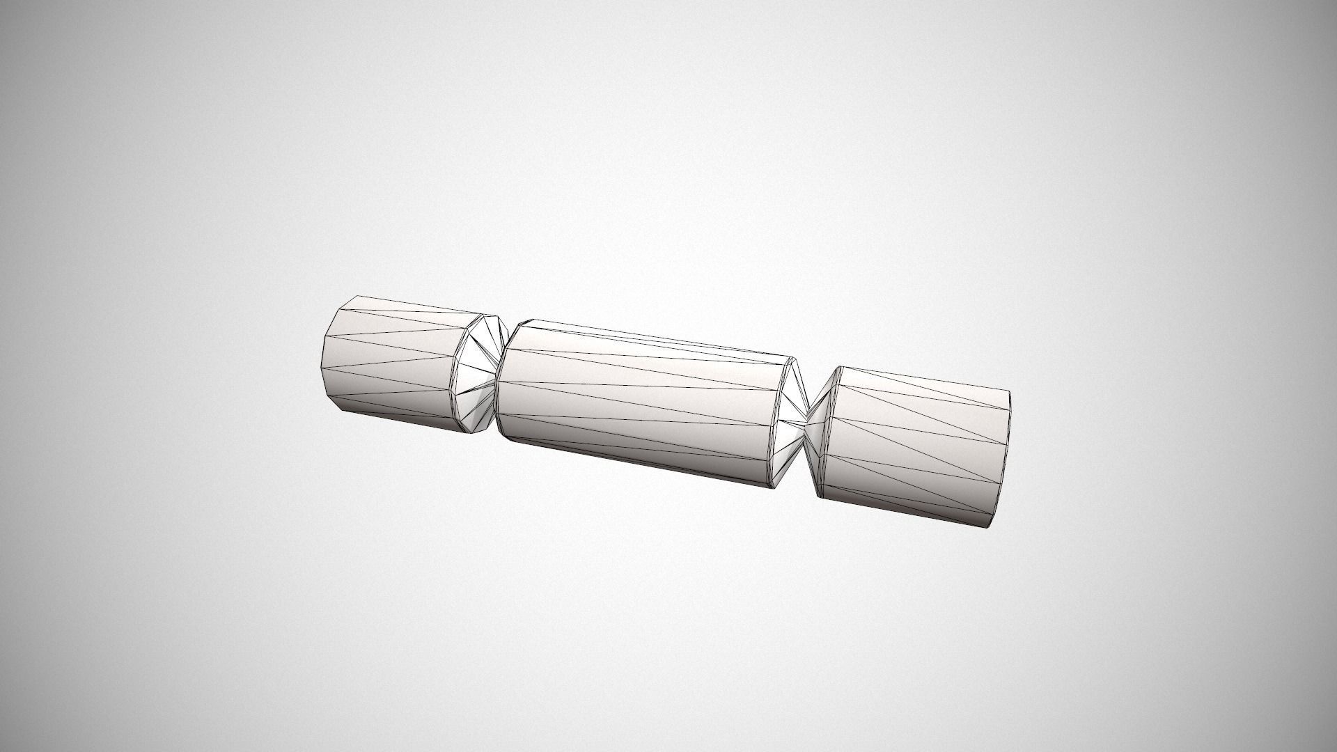 Silver and Blue Stars Christmas Cracker Low-poly 3D model_23