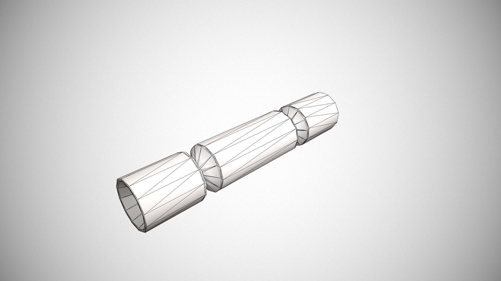 Silver and Blue Stars Christmas Cracker Low-poly 3D model_14