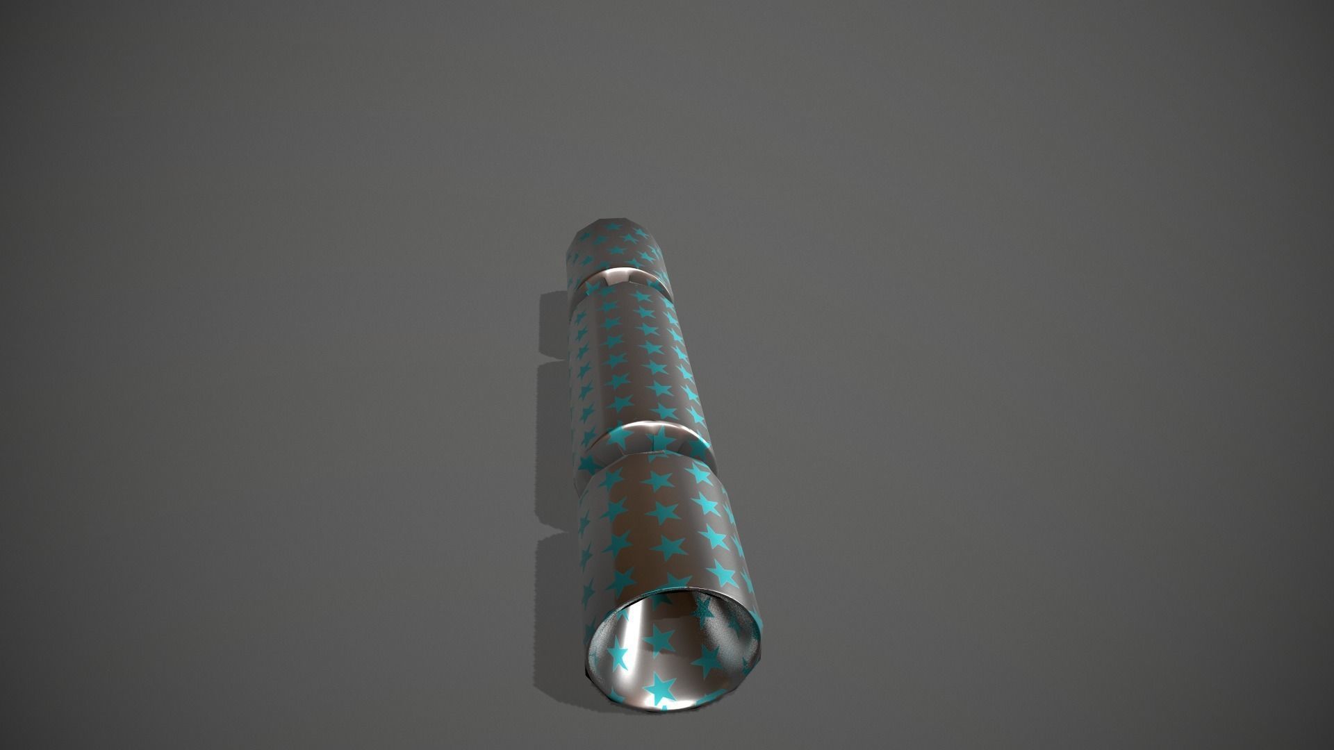 Silver and Blue Stars Christmas Cracker Low-poly 3D model_9