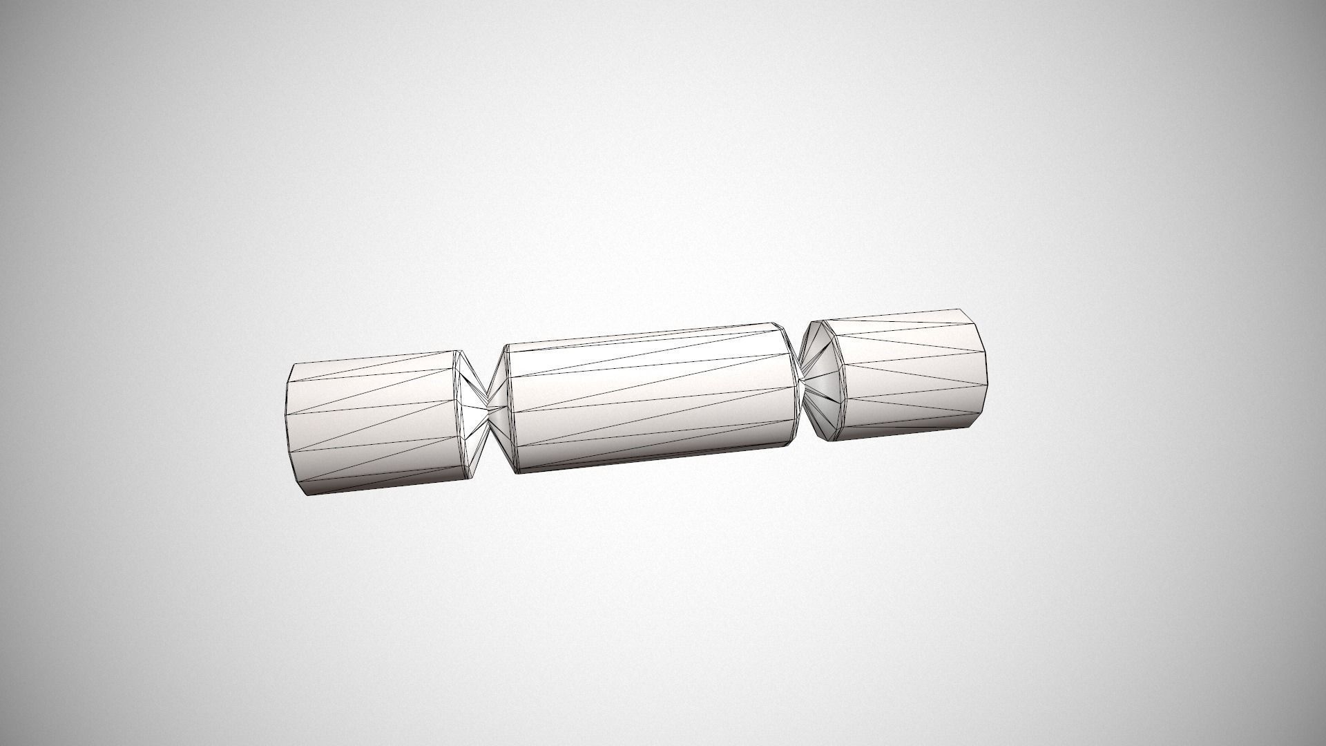 Silver and Blue Stars Christmas Cracker Low-poly 3D model_13