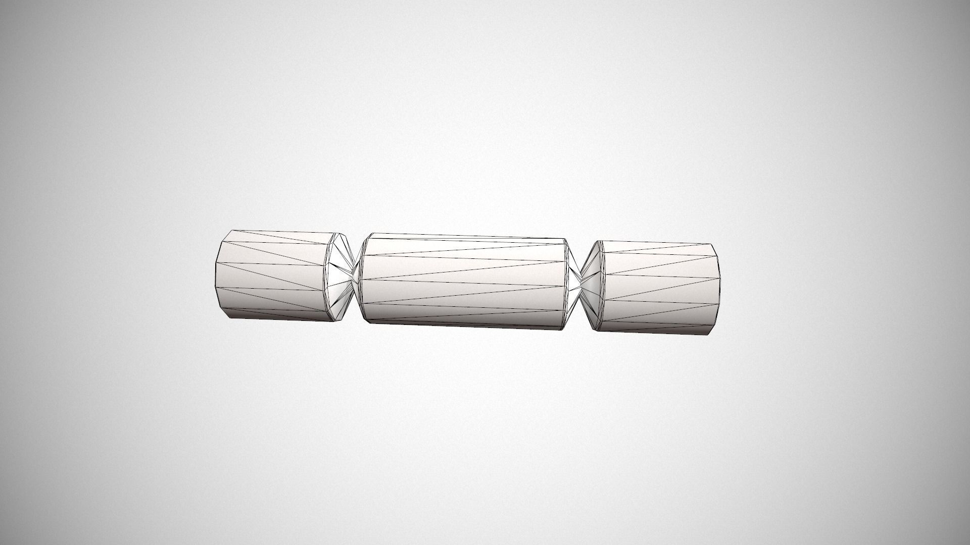 Silver and Blue Stars Christmas Cracker Low-poly 3D model_18