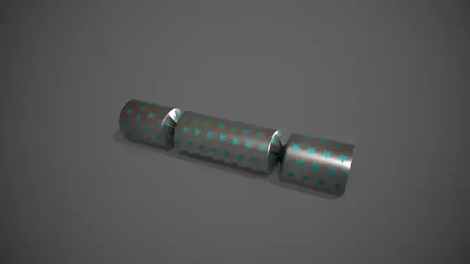 Silver and Blue Stars Christmas Cracker Low-poly 3D model