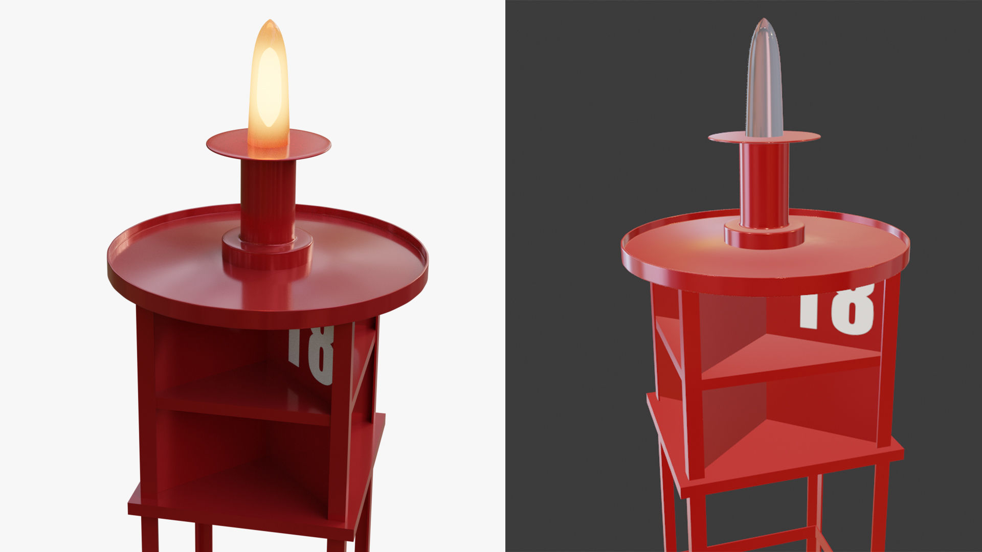 Vintage Light Ocean Buoy  Low-poly 3D model_7