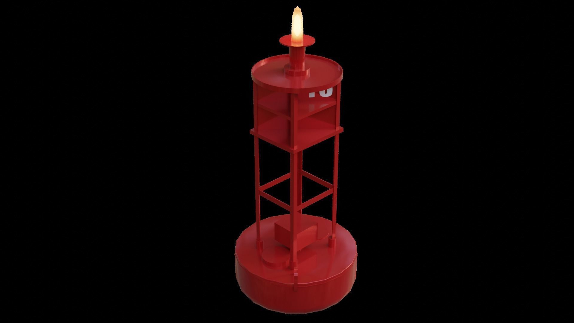 Vintage Light Ocean Buoy  Low-poly 3D model_18