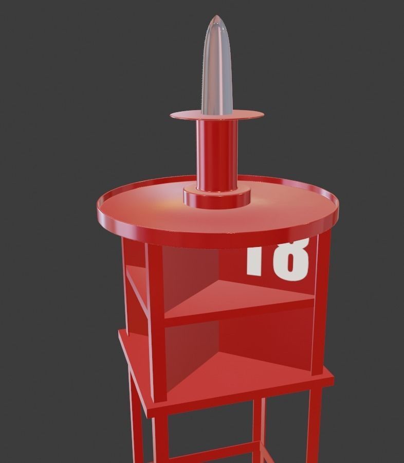 Vintage Light Ocean Buoy  Low-poly 3D model_24