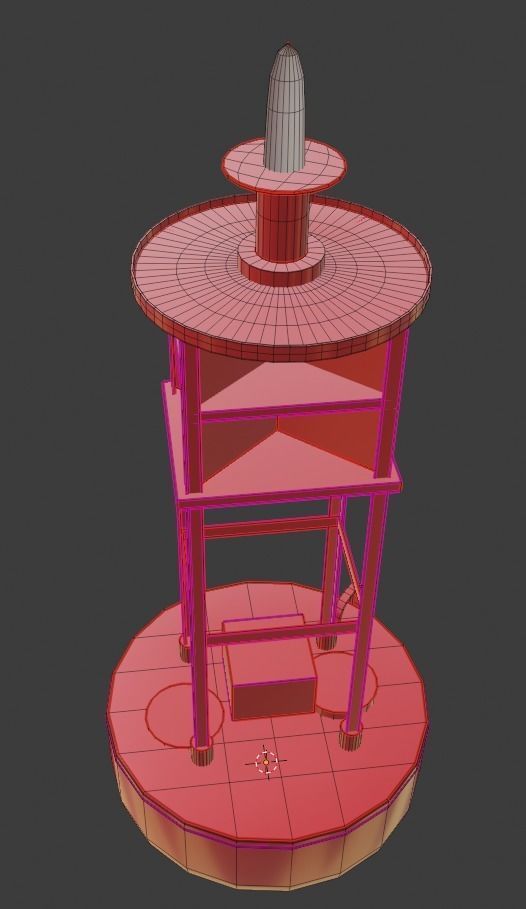 Vintage Light Ocean Buoy  Low-poly 3D model_30
