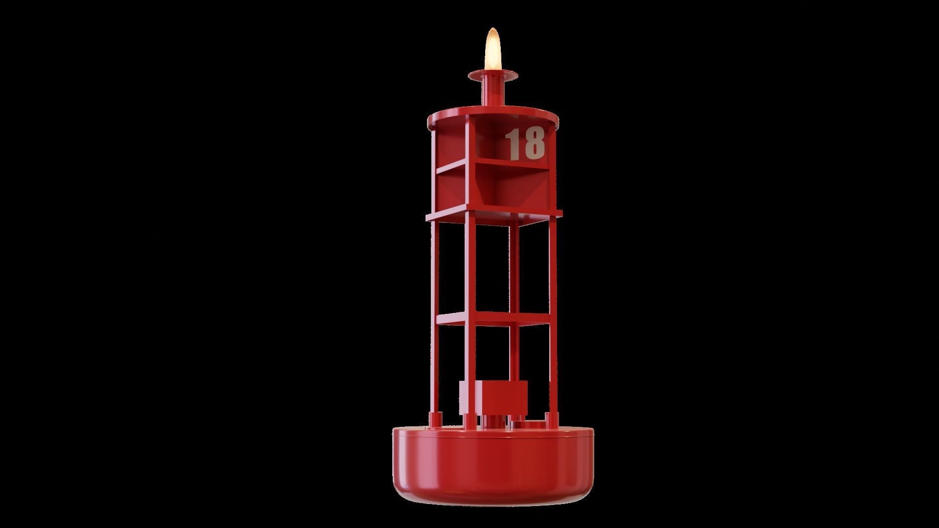 Vintage Light Ocean Buoy  Low-poly 3D model_14