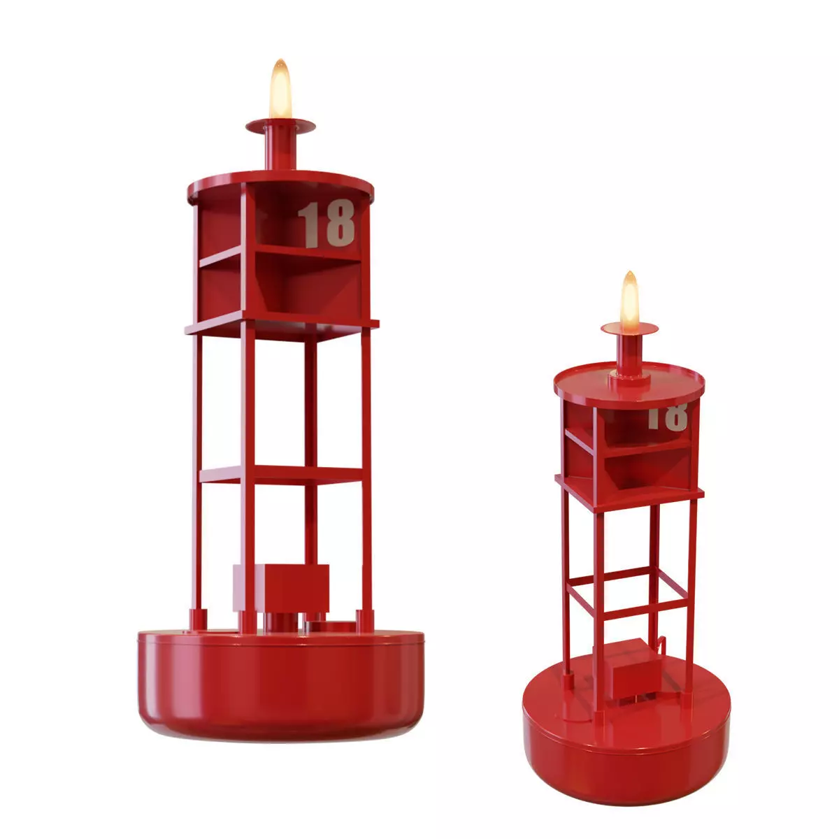 Vintage Light Ocean Buoy  Low-poly 3D model_0