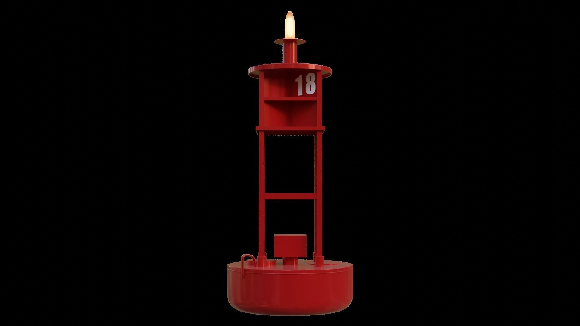 Vintage Light Ocean Buoy  Low-poly 3D model_16