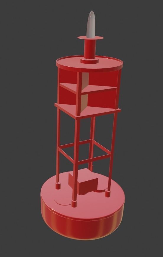 Vintage Light Ocean Buoy  Low-poly 3D model_29