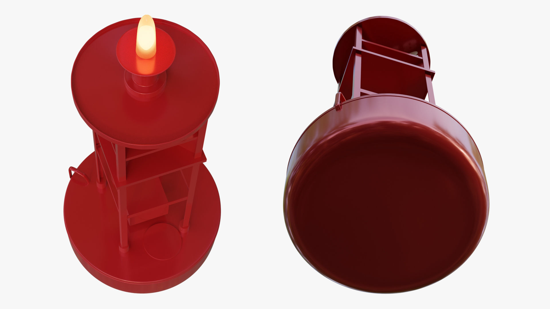 Vintage Light Ocean Buoy  Low-poly 3D model_5