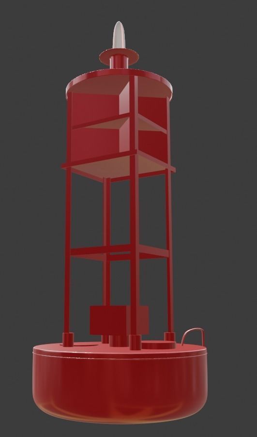 Vintage Light Ocean Buoy  Low-poly 3D model_28