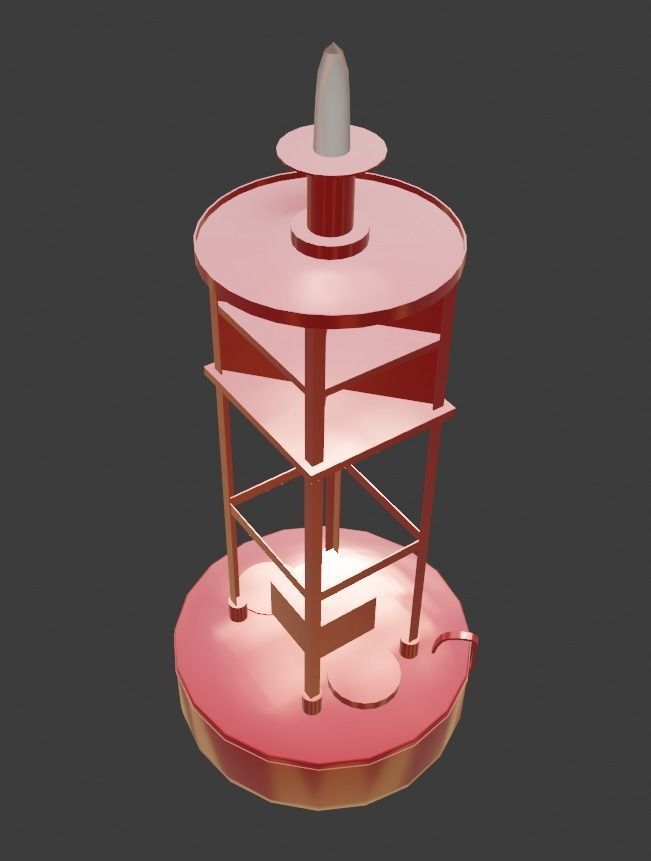 Vintage Light Ocean Buoy  Low-poly 3D model_26