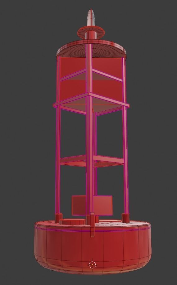 Vintage Light Ocean Buoy  Low-poly 3D model_27