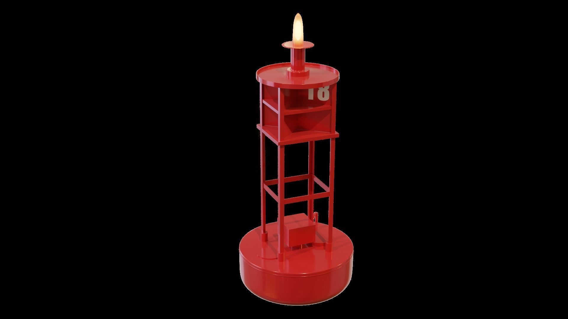 Vintage Light Ocean Buoy  Low-poly 3D model_15