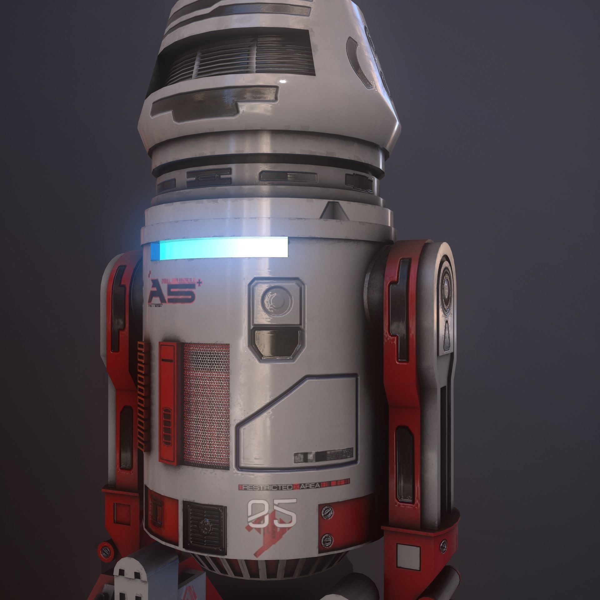 Droid v2  Low-poly 3D model_10