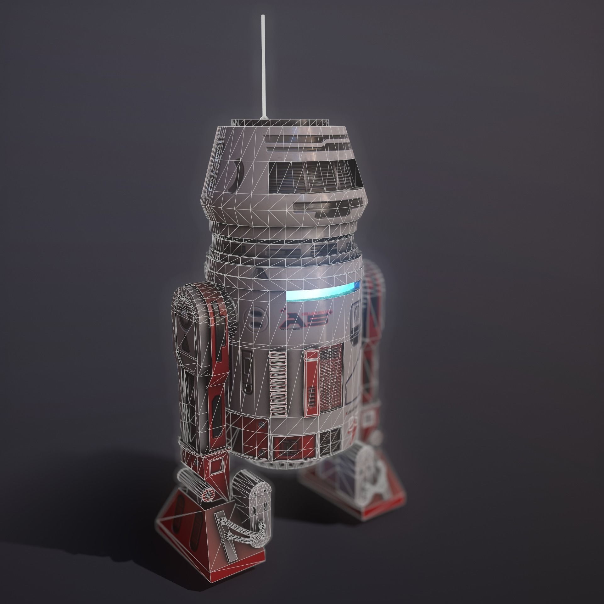 Droid v2  Low-poly 3D model_13
