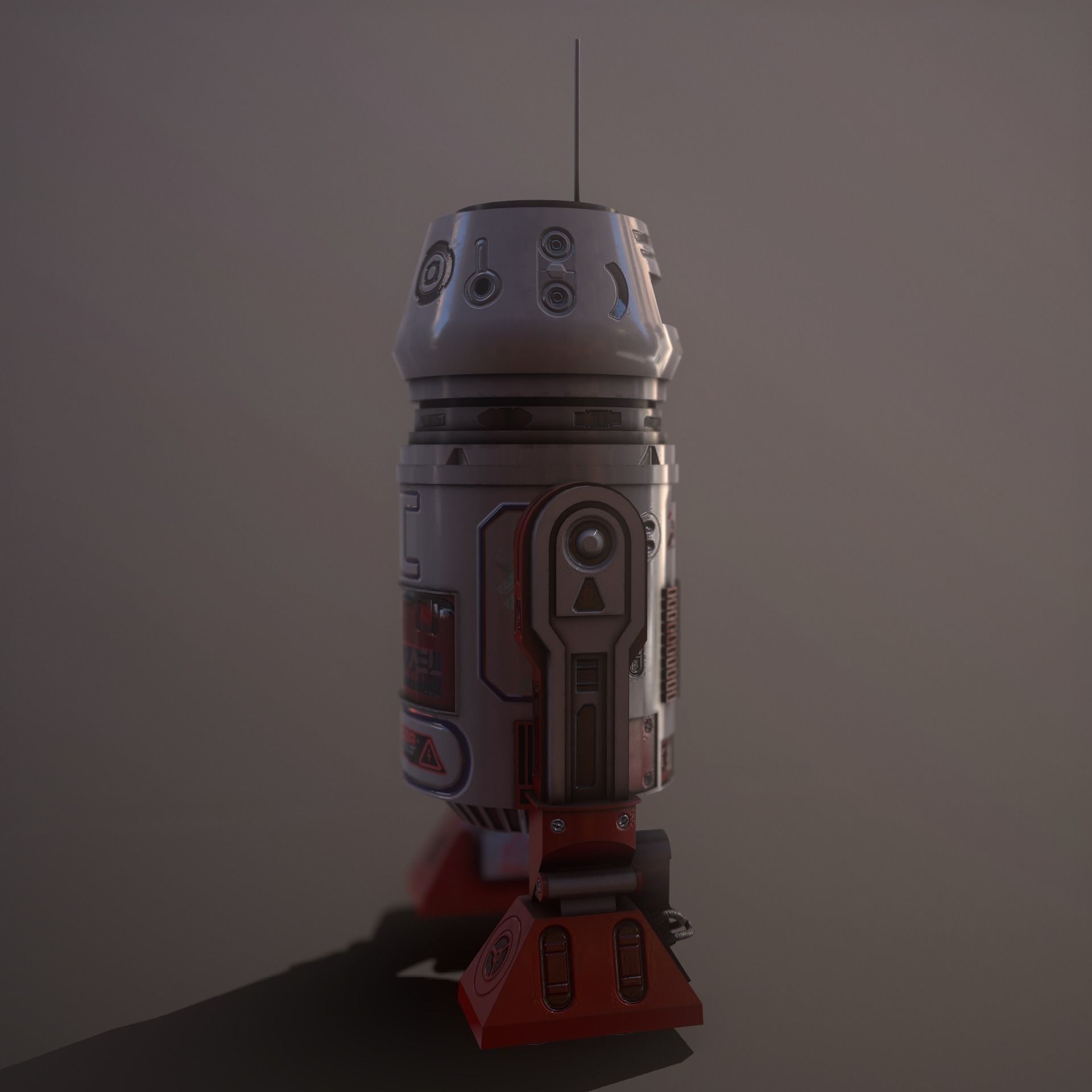 Droid v2  Low-poly 3D model_5