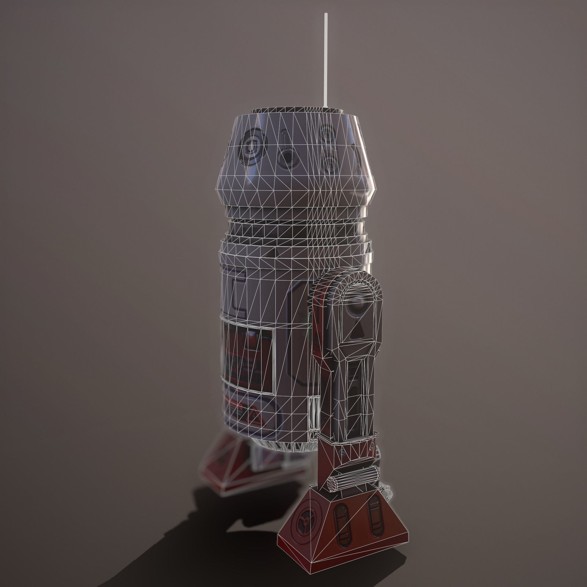 Droid v2  Low-poly 3D model_16