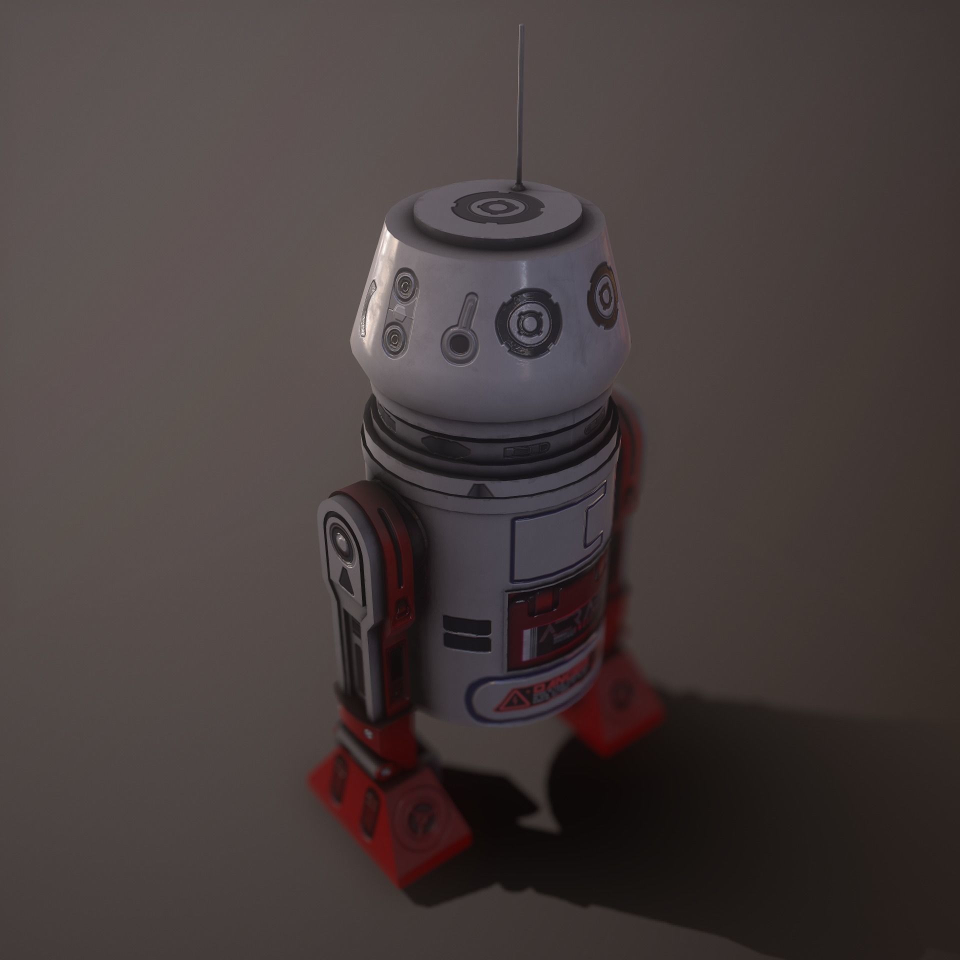 Droid v2  Low-poly 3D model_9