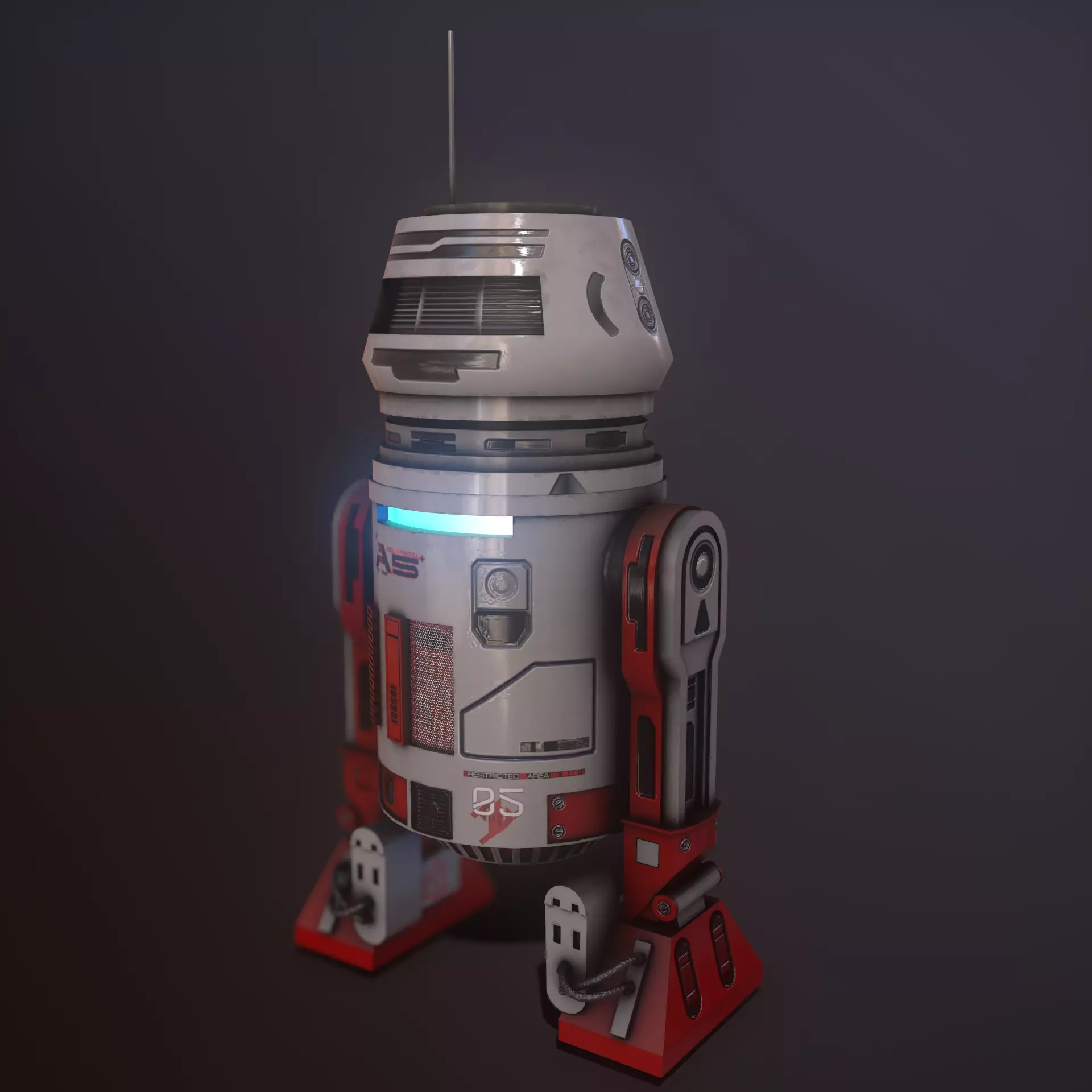 Droid v2  Low-poly 3D model_0
