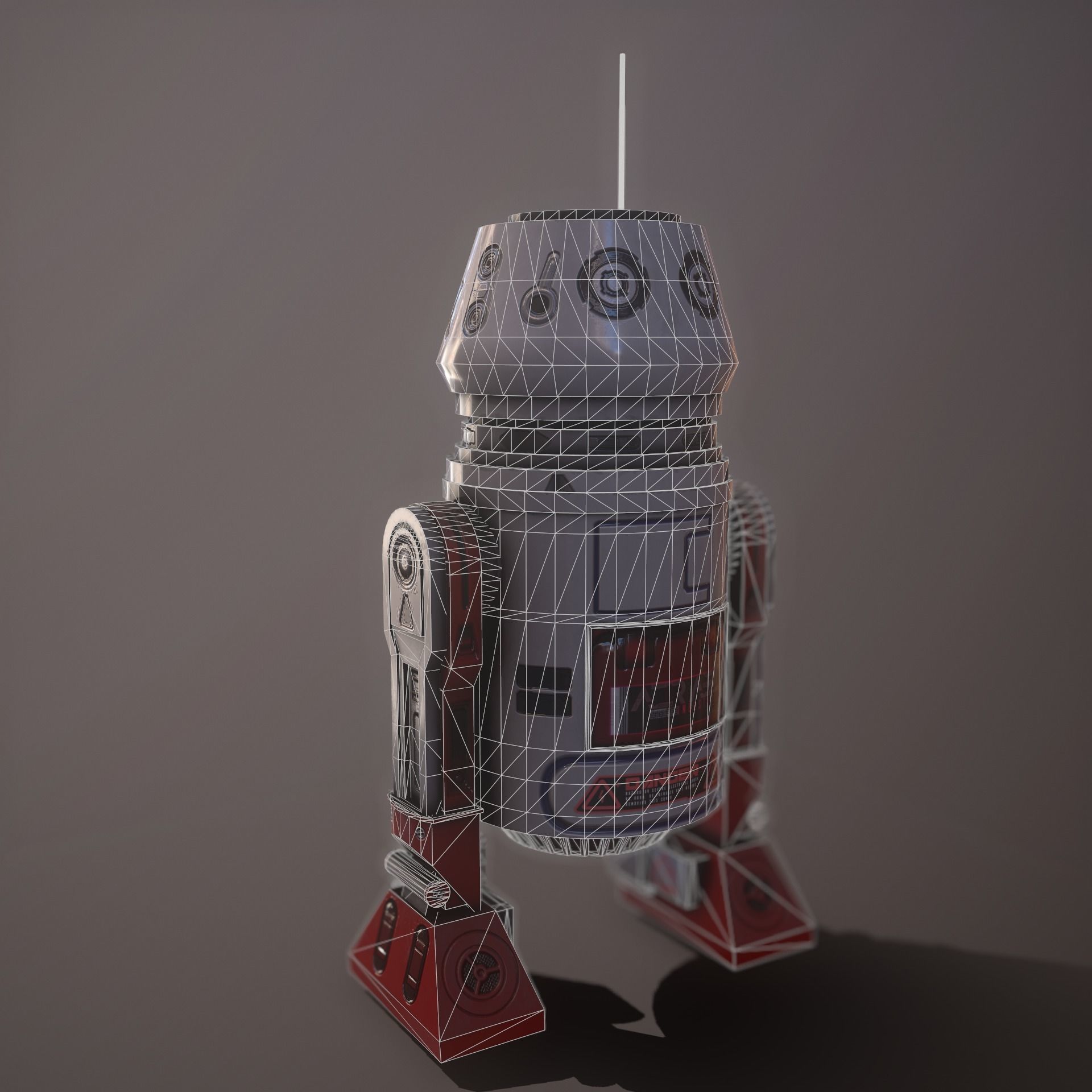 Droid v2  Low-poly 3D model_15