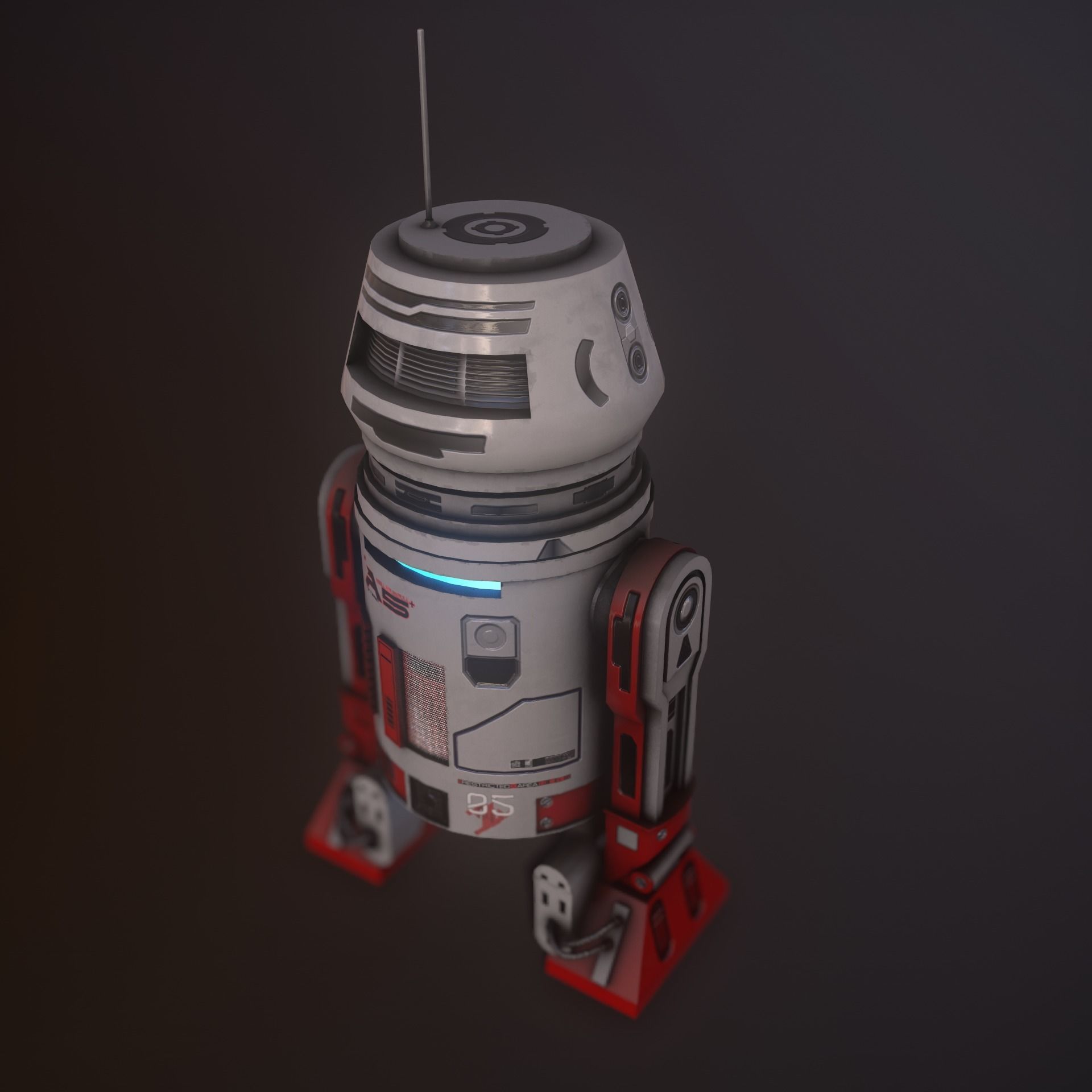 Droid v2  Low-poly 3D model_8