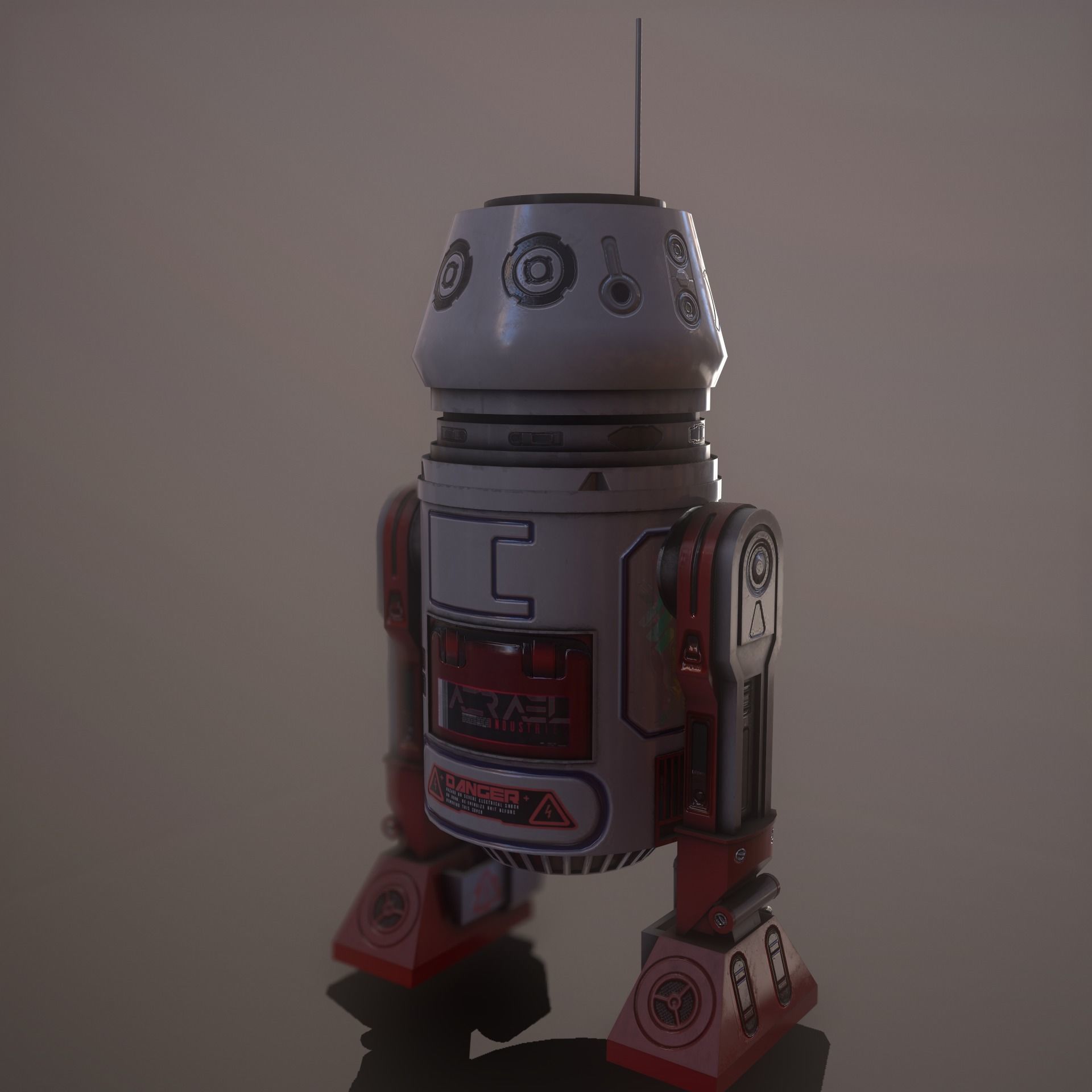 Droid v2  Low-poly 3D model_4