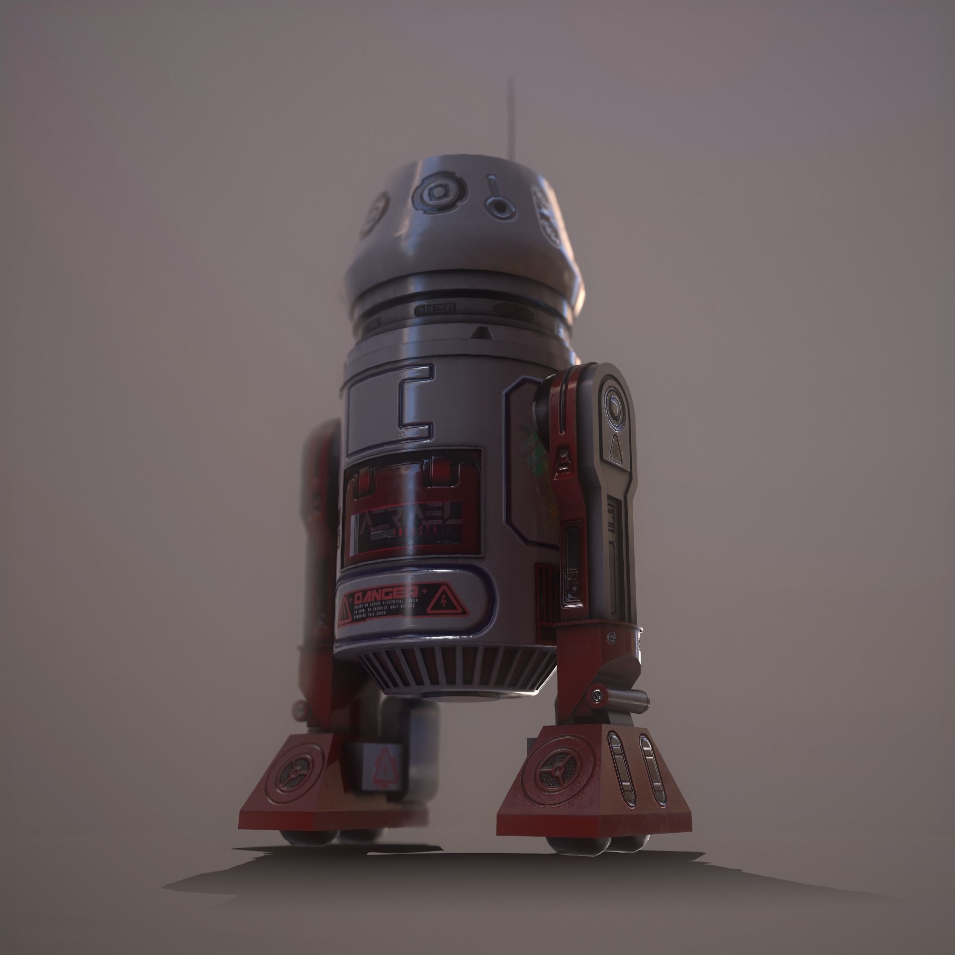 Droid v2  Low-poly 3D model_12
