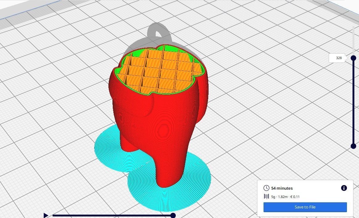 among us key ring 3D print model_12