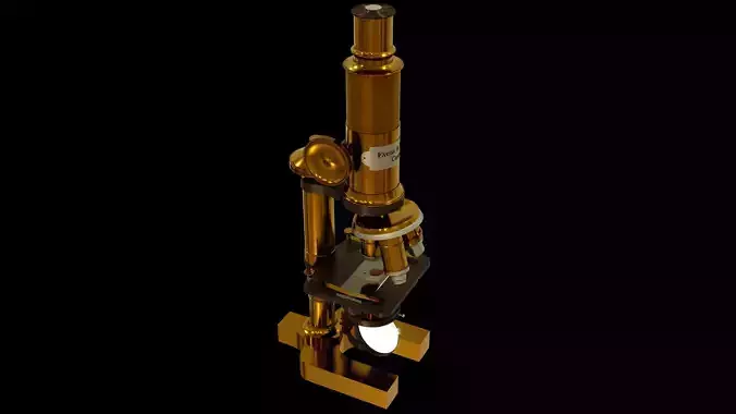 Antique Brass Microscope 3D model