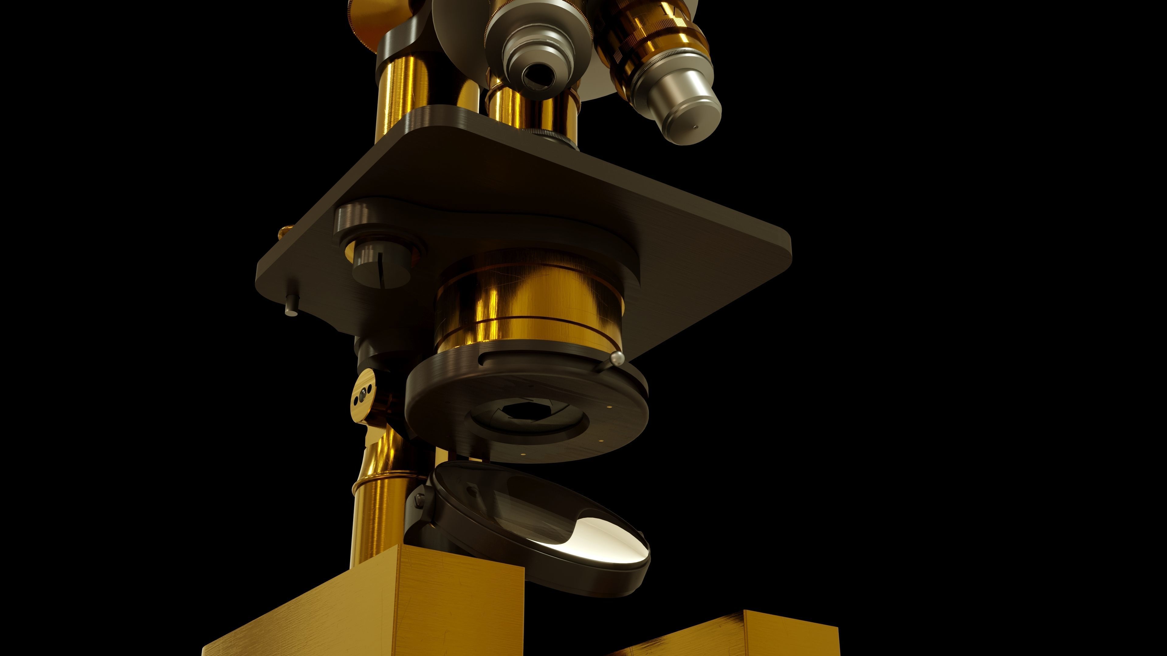Antique Brass Microscope 3D model_5