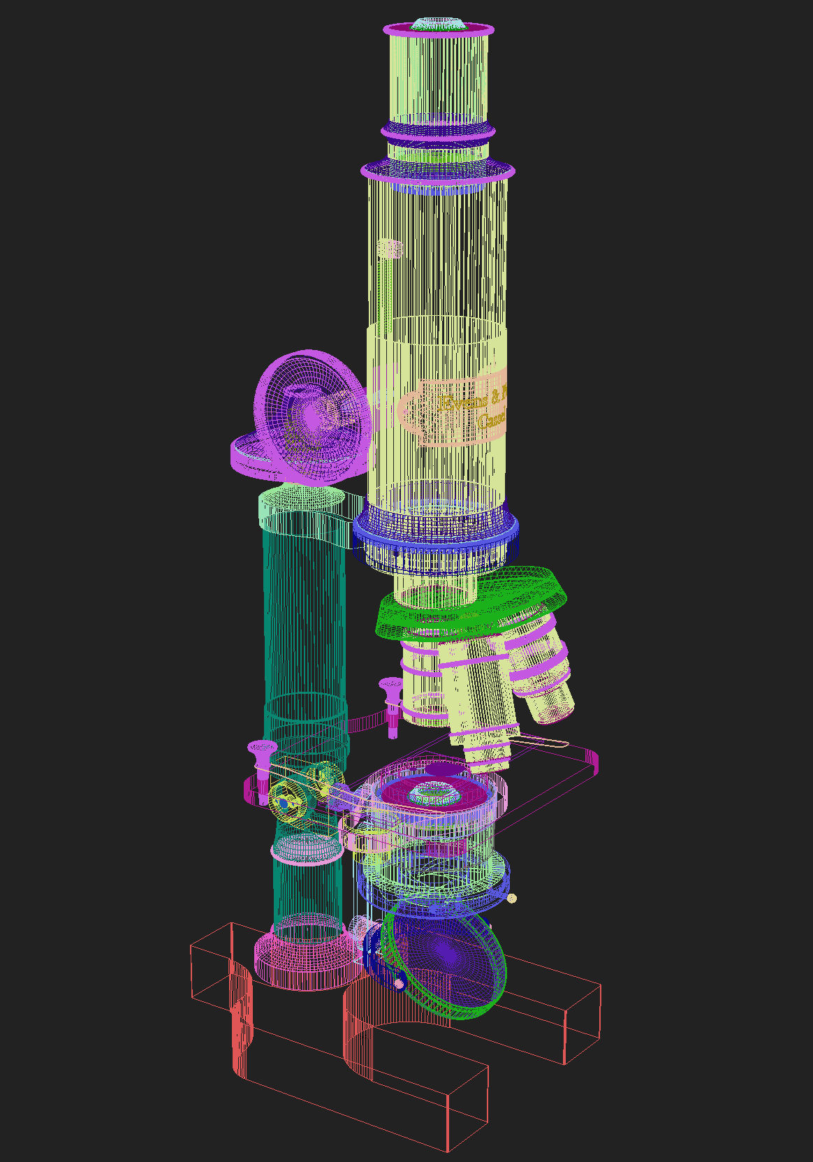 Antique Brass Microscope 3D model_8